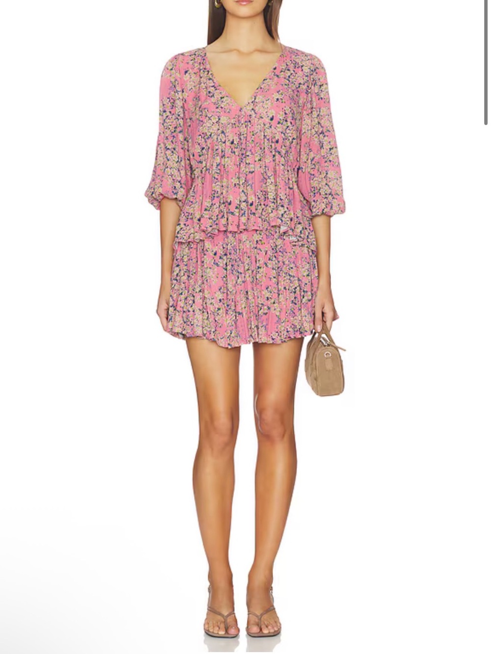 Free People Pershing Printed Set in Pink Combo NWT
